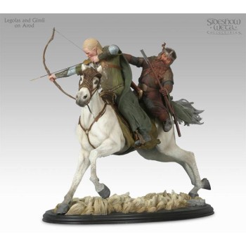 Lord Of The Rings Statue - Legolas and Gimli on Arod --- DAMAGED PACKAGING